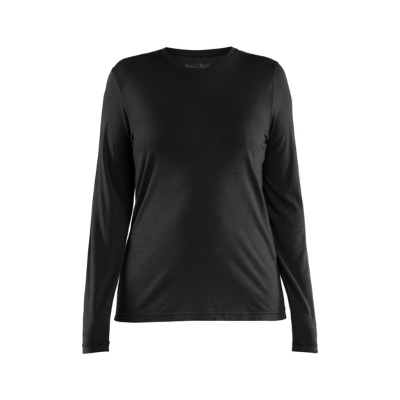 Damen Langarmshirt Merino 3539 1743 - Damen Langarm-T-Shirt aus Merinowolle Schwarz 3539 1743 9900 S