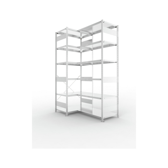 Eckregale - CLIP 150 Eck-Grundregal 2500x1000x600 mm verzinkt mit 12 Böden