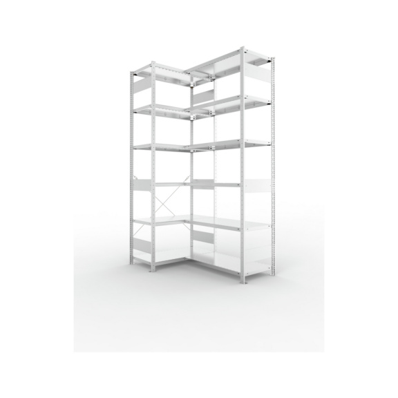 Eckregale - CLIP 150 Eck-Grundregal 2500x1000x500 mm verzinkt mit 12 Böden