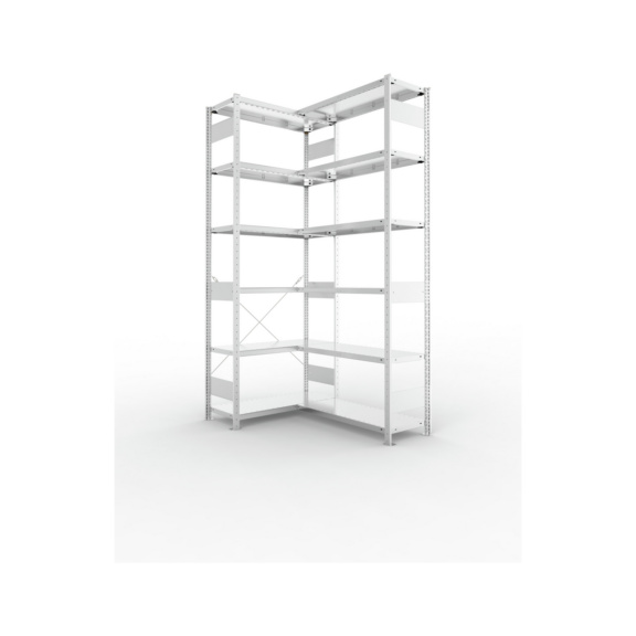 Eckregale - CLIP 150 Eck-Grundregal 2500x1000x400 mm verzinkt mit 12 Böden