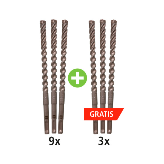 Hammerbohrer x-twin SDSplus Paket - X-TWIN SDS+  6x165 Paket 3+4 3er Pack