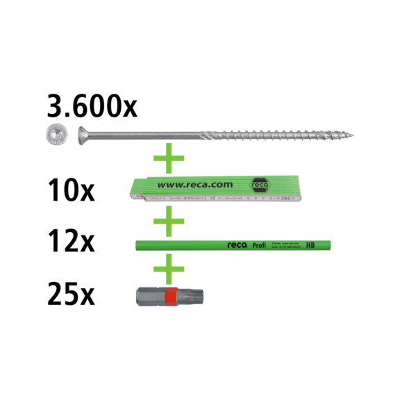 Holzbauschrauben Senkkopf &Oslash; 6 mm/ Gro&szlig;package - Holzbauschrauben Senkkopf &Oslash; 6mm / L 60-240mm / 3600 St&uuml;ck