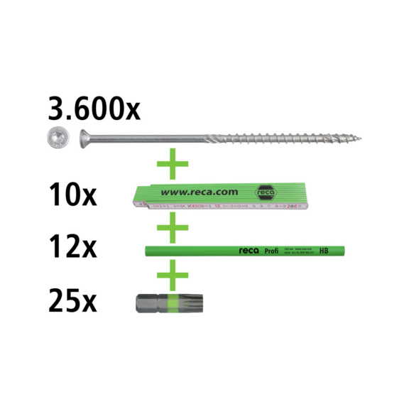Holzbauschrauben Senkkopf &Oslash; 8 mm / Gro&szlig;package - Holzbauschrauben Senkkopf &Oslash; 8 mm / L 80-300mm / 3600 St&uuml;ck