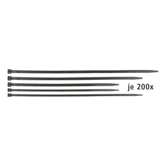 Kabelband Kunststoff, schwarz - Aktionspaket