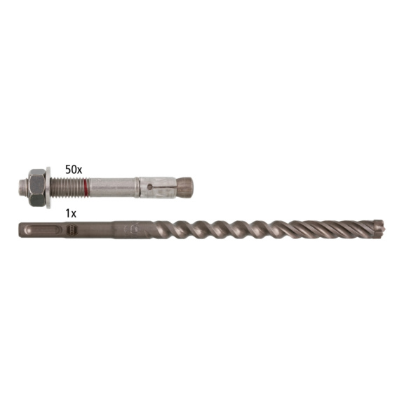 BZ3 M12x110 Edelstahl A4+ x-twin ultra Hammerbohrer Aktionspaket - Aktionspaket BZ3 M12x110 Edelstahl A4 + Hammerbohrer x twin ultra 12x215