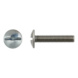 Vis poelier inox A2 - Vis po&ecirc;lier t&ecirc;te plate large avec fente inox A2 filetage total M6x40 - 1