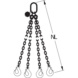 Anschlagketten vierstr&auml;ngig mit Verk&uuml;rzung - Anschlagkette vierstr&auml;ngig mit Verk&uuml;rzung; Traglast: 8000 kg; L&auml;nge: 4 m - 1