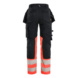 Damen High Vis Hose Stretch 7030 1149 - Damen High Vis Hose Stretch Schwarz/High Vis Rot 7030 1149 9955 D21 - 2
