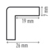 Eckschutzprofile - Eckschutzprofil aus PU-Schaum selbstkl. & flexibel 1000x26x26mm (LxBxH) - 2