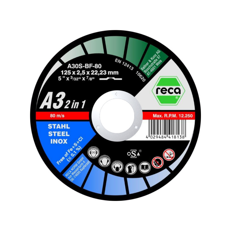Trennscheibe A3 2in1 für Stahl und Edelstahl online kaufen RECA