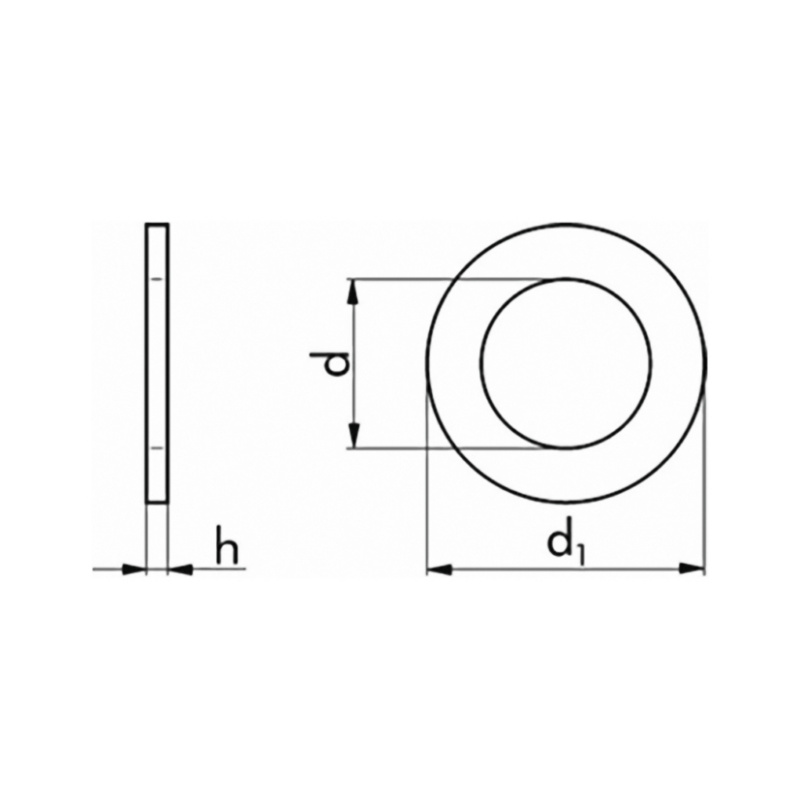 Washers, DIN 125, galvanised - Washer, DIN 125 140 HV, galvanised steel, form B, 15.0 mm
