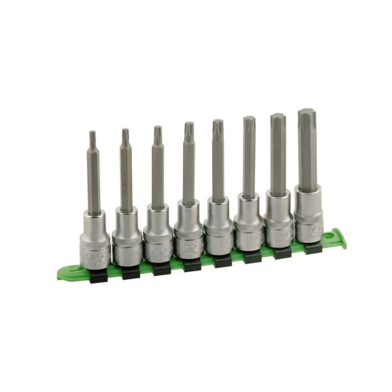 Hexagon/TX socket sets - RECA socket wrench set inner TX long 1/2 inch TX socket long version, 8 pieces