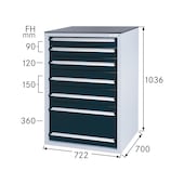 HK Drawer cabinet system 700 S with 6 drawers