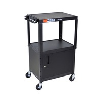 Chariot desserte multifonctions, noir, capacité de charge 125 kg, avec armoire