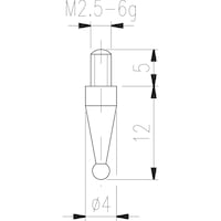 Embout de mesure type 18 touche de mesure à bille diamètre 4,0 mm