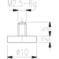 Embout de mesure type 11 plat, diamètre 10 mm