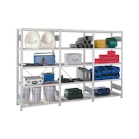 Rayonnage automontable META CLIP galv 5 étag, étag. base HxLxP 2000x750x400 mm