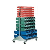 HK Galvanized mobile trolley model 3 with open-front storage bins