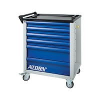Servante d'outillage ATORN, RAL 7035/5010, 6 tiroirs complètement extractibles