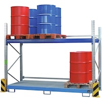 Plateau étagère ac caillebotis LxlxH 2150x1300x225 mm, vol. récup 240 l, zi