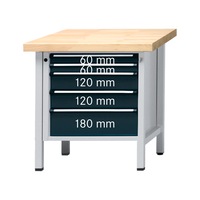 Etabli ANKE 29 V BMP, cap. charge 1500 kg LxPxH 800x700x850 mm RAL 7035