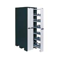 Armoire à outils APFEL HxlxP 2 140x660x1 050 mm av 18 porte-outils RAL7016/9002