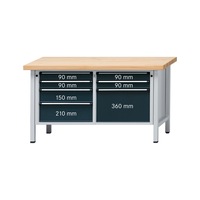 ANKE workb., mod. 239 V, panel w. uni. coating 1500 x 700 x 850 mm RAL 7035/7016