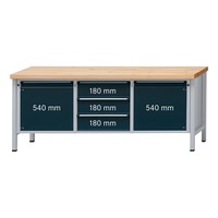 ANKE établi, mod. 122 V, plateau revêt. univ. 2000 x 700 x 900 mm RAL 7035/7016