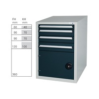 Caisson d'établi HK GK 4, 800x570x680 mm, 4 tir comp extr, 1 prt, RAL 7035/7016