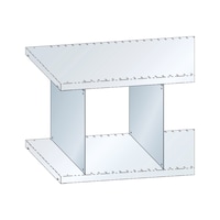 LISTA Compartment dividers L1006 (DxH) 800x250mm 10 pcs. Galvanised