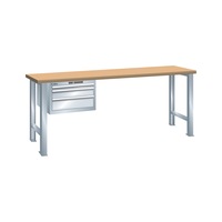 LISTA workbench 27x27E 3 drawers 2000x700x890 mm multiplex CODE lock R7035