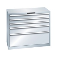 LISTA drawer cabinet 54x27E 850x1023x572 mm KEY Lock R7035 with 5 drawers