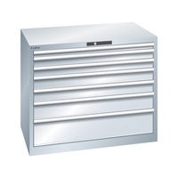 LISTA Armoire à tiroirs 54x36E 850x1023x725 mm verr. AUTO R7035 avec 7 tiroirs