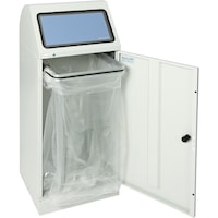 HK Waste collector 70 l, RAL7035 with waste bag holder HxWxD 1000x400x380 mm