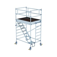MUNK Rollgerüst 1,35 x 1,80 m mit Schrägaufstiegen Plattformhöhe 2,35 m