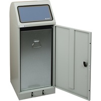 HK Afvalverzamelaar 70 l, RAL7035, verzinkte binnencontainer, voetbediening