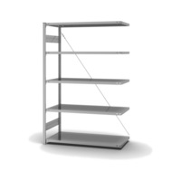 HOFE étagère stockage, module ext 1 300x600 mm, 5 tab zing, mont. diag.