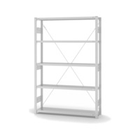 HOFE shelving rack basic bay 1,300x300 mm, 5 shelves, lt grey 300 kg HKG20313XS