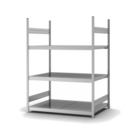 HOFE large-compartment rack basic bay 1,500x800 mm, 3 zp. steel shelves