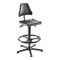 MEYCHAIR work swivel chair FR7, PU bl., gliders, foot ring, seat ht 540-790mm