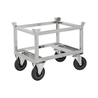 Half-pallet trolley zinc-plated, high, load capacity 800 kg