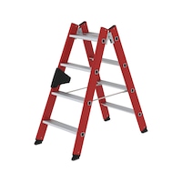 MUNK GUENZBURGER STEIGTECHNIK Escaleras de tijera GFRP/alu., ascenso por ambos lados, 2x4 peldaños
