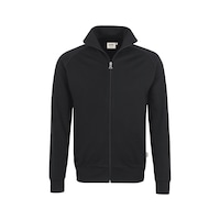HAKRO men's College sweat jacket, black, size L