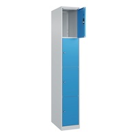 C+P Classic PLUS locker cabinet, 4 comp. 1,850x300x500 mm RAL 7035/5012