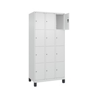 C+P Classic PLUS locker cabinet, feet, 12 comp. 1,950x900x500 mm RAL 9016/9016