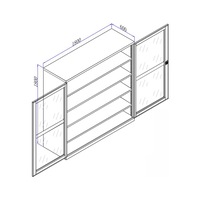 Open-door cabinet, dimensions: 1800×600×1800. Manufactured as per drawing.