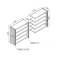 Rack/One main + one auxiliary, dimensions: (1800+1800)×600×1800. Manufactured as per drawing.