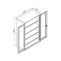 Open-door/shelf cabinet, dimensions: 1200×600×1800. Manufactured as per drawing.