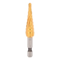 KS TOOLS 1/4 inch HSS TiN step drill bit