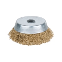 BRONZEplus cup brush, tin bronze wire, crimped, D: 85 mm